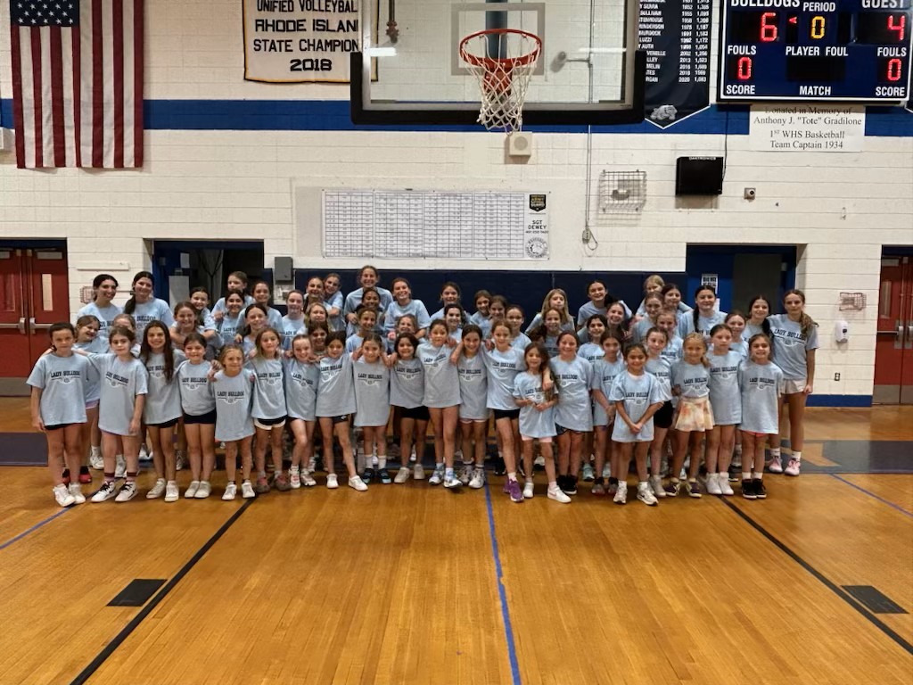 Girls Basketball Group Huddle
